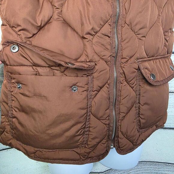 Thread & Supply Sienna Brown Quilted Puffer Vest Small - Picture 2 of 8